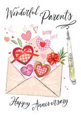 Traditional Anniversary Card - Wonderful Parents created by Katie Phythian Design