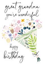 Classic Birthday Card - Great Grandma - Floral Bouquet created by Katie Phythian Design