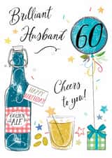 Classic Birthday Card - 60th - For Husband - Beer created by Katie Phythian Design