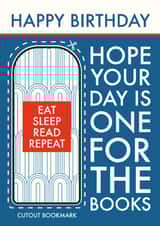 Fun Birthday Card - Hope Your Day Is One For The Books - Cutout Bookmark created by AbiGoLucky