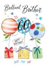 Traditional Birthday Card - 60th - Brilliant Brother created by Katie Phythian Design