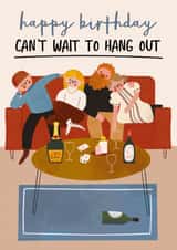 Cute Birthday Card - Mates Hang Out created by AbiGoLucky