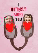 Personalised Anniversary Photo Card created by Pencilface - Cute Anniversary/Valentine's Day Card - Otters