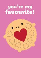 Jammie Dodger Kawaii Card For Friends, Loved Ones & Valentine's Day created by Asking For Trouble