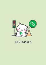 Cute Cat You Passed Card | Kawaii Cat | You Passed created by @TheGrafixCat