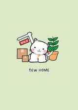 Cute Cat New Home Card | Kawaii Cat | New Home created by @TheGrafixCat