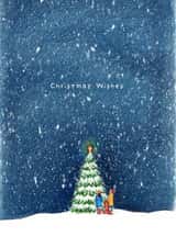 Classic Christmas Card - Christmas Wishes - Snowy Night created by Beth Goodwin