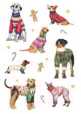 Cute Christmas Card - Dogs - Christmas Jumpers created by Beth Goodwin