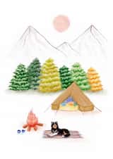 Cute Birthday/Just Because Card - Border Collie - Camping created by Beth Goodwin