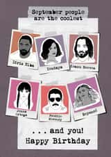 Fun card for September birthdays, showing celebrities who also have one too! created by Claire.Made.This
