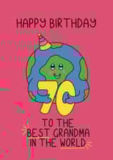 Cute Birthday Card - 70th - Best Grandma created by Schnauzer Scribbles
