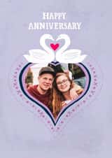 Personalised Anniversary Photo Card created by Pencilface - Classic Anniversary Card - Swans