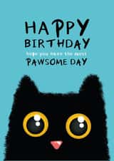 Cute black cat - Happy Birthday created by ROSHAH DESIGNS