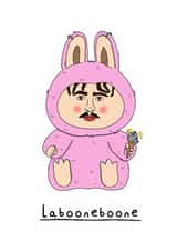 Funny Collectible Benson Boone Labubu/Lafufu eating a moonbeam ice cream created by Daniel Hills