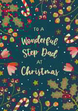 Classic Christmas Card - For A Wonderful Step Dad - Festive Foliage created by The Pattern Press