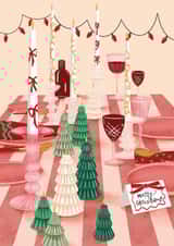 Classic Christmas Card - Festive Tablescape - Candles created by Joanne McGaffin
