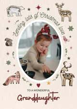 Personalised Christmas Photo Card created by Choo Choo  - Cute Christmas Card - For Granddaughter - Nordic Animals