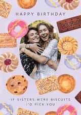 Personalised Birthday Photo Card created by Making Meadows Ltd - Classic Birthday Card - For Sister - Biscuits