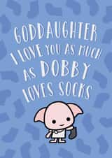 Cute Birthday Card - For Goddaughter - Dobby - Harry Potter created by Cardology