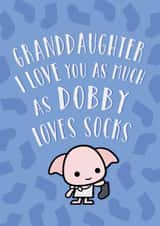 Cute Birthday Card - For Granddaughter - Dobby - Harry Potter created by Cardology
