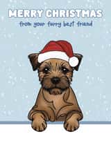 Cute Christmas Card - Border Terrier - Furry Best Friend created by Choo Choo