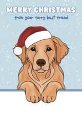 Cute Christmas Card - Golden Retriever - Furry Best Friend created by Choo Choo