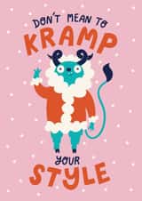 Funny Christmas Card - Krampus - Cramping Your Style created by Christine Cuddihy Illustration
