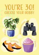 30th Birthday Card For Her - Plants, Running, Birdwatching & Baking created by Jade Blakeley