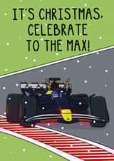 Funny Christmas Card - Formula 1 - Verstappen Red Bull created by OhJaye