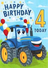 Cute Birthday Card - 4th - Tractor created by Dalia Clark Design