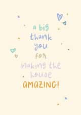 Classic Thank You Card - Amazing House - Doodles created by Rebecca Prinn