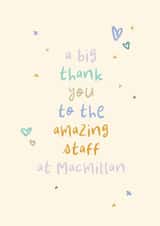 Thank You Card - Staff at Macmillan - Cancer - Carer - Nurses - Support created by Rebecca Prinn