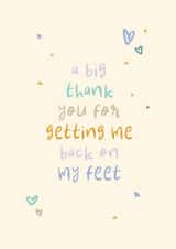 Classic Thank You Card - Back on My Feet - Supportive Friend - Supportive Family - Mental Health created by Rebecca Prinn