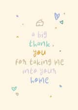 Thank You Card - Taking Me Into Your Home - Student - Homeless - Foster created by Rebecca Prinn