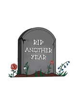 RIP Another Year Gothic Birthday Card by Wayward created by Emma de la,Peña