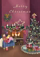 Classic Christmas Card - Deck The Halls - Fireplace - Relaxing created by Lara Waghorn