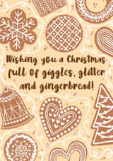 Classic Christmas Card - Full Of Giggles, Glitter And Gingerbread - Cookies created by Martina Fitzgerald 