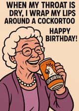 Grandma cock or two joke - Funny Rude Birthday Card created by ZFG Cards