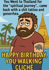 Funny Rude Birthday Card – Thailand Holiday Cliché created by ZFG Cards