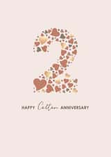 Happy 2nd Cotton Wedding Anniversary Card created by mrs L cards