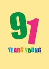 91 Birthday Card created by mrs L cards