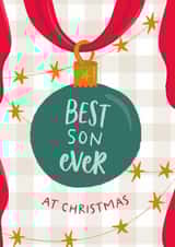 Classic Christmas Card - For Best Son Ever - Bauble created by The Pattern Press