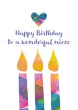 Classic Birthday Card - Wonderful Niece - Candles created by size3art