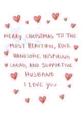 Heartfelt Christmas Card - For Husband  - I Love You created by HCD Illustration
