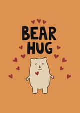 Cute thinking of you card for a friend or significant other - bear and hearts created by Pomelo Illustrations