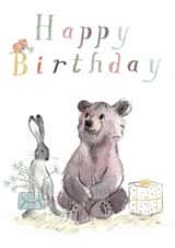 Cute Birthday Card - The Bear, The Hare And The Mouse created by Paper Shed Design