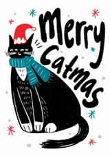 Cute Christmas Card - Cat - Merry Catmas created by StudiOllie