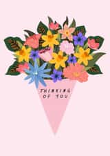 Pretty Thinking Of You Card - Daffodils - Bunch Of Flowers created by Sad Girl Illustration