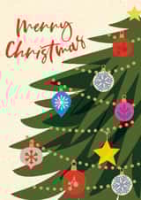 Classic Christmas Card - Christmas Tree - Baubles created by Laura Darrington Design Ltd.