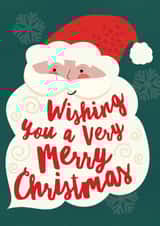 Cute Christmas Card - Santa Claus - Wishing You A Very Merry Christmas created by Laura Darrington Design Ltd.